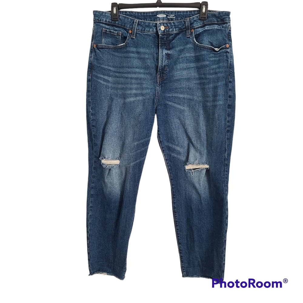 Old Navy O.G straight high rise secret slim-package Distressed Jeans siz…